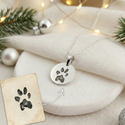 Naszyjnik z Odciskiem Łapki lub Nosa Pupila – Twój Grawer
