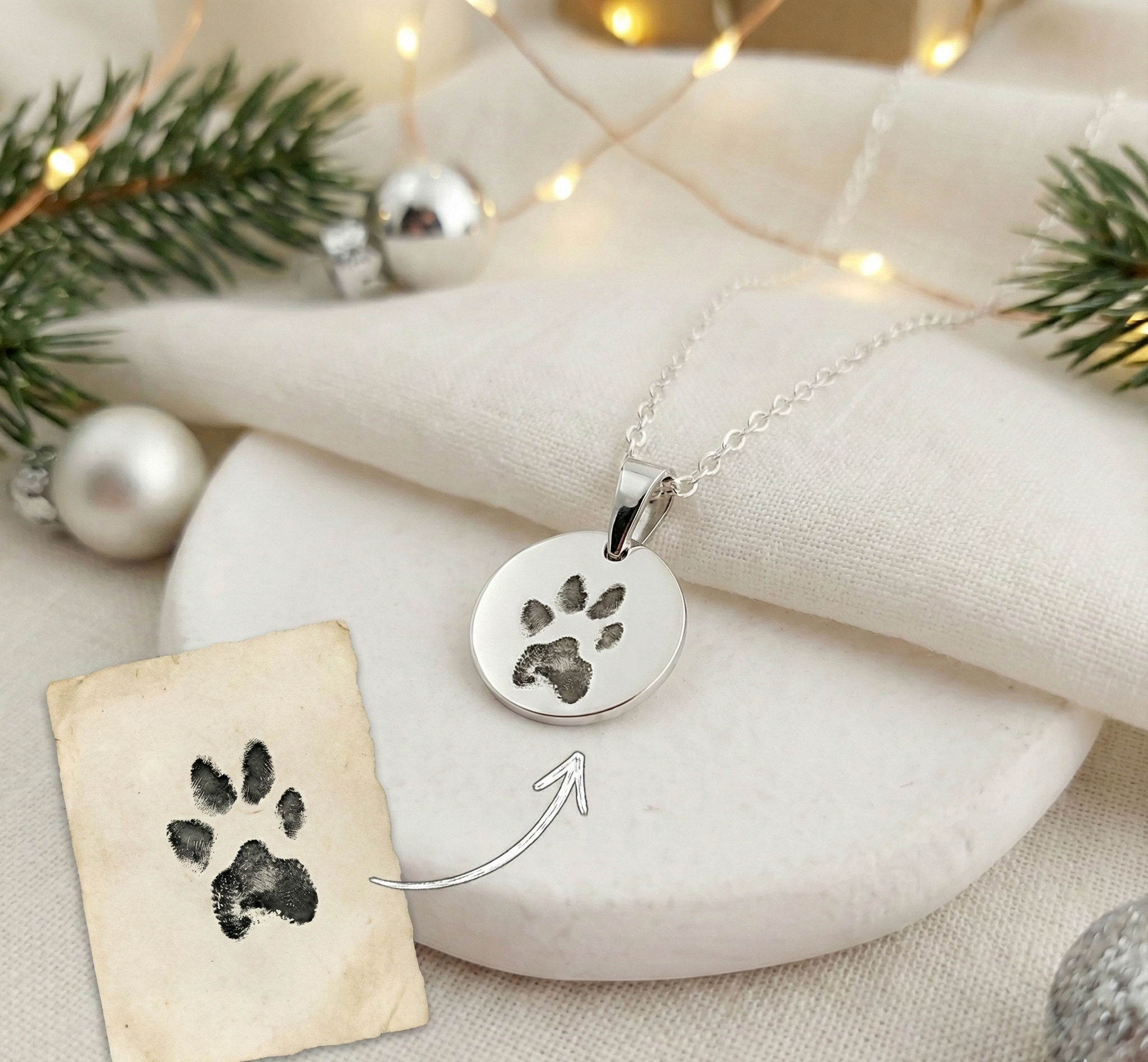 Naszyjnik z Odciskiem Łapki lub Nosa Pupila – Twój Grawer