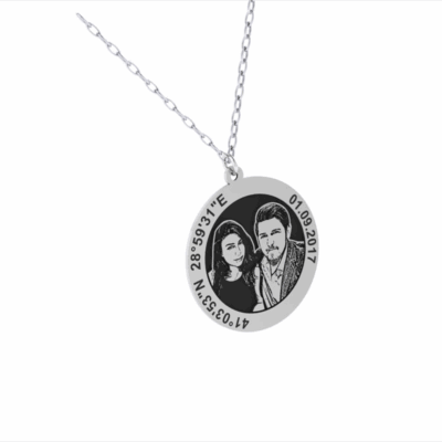 Mens Necklace with Portraits of Loved Ones