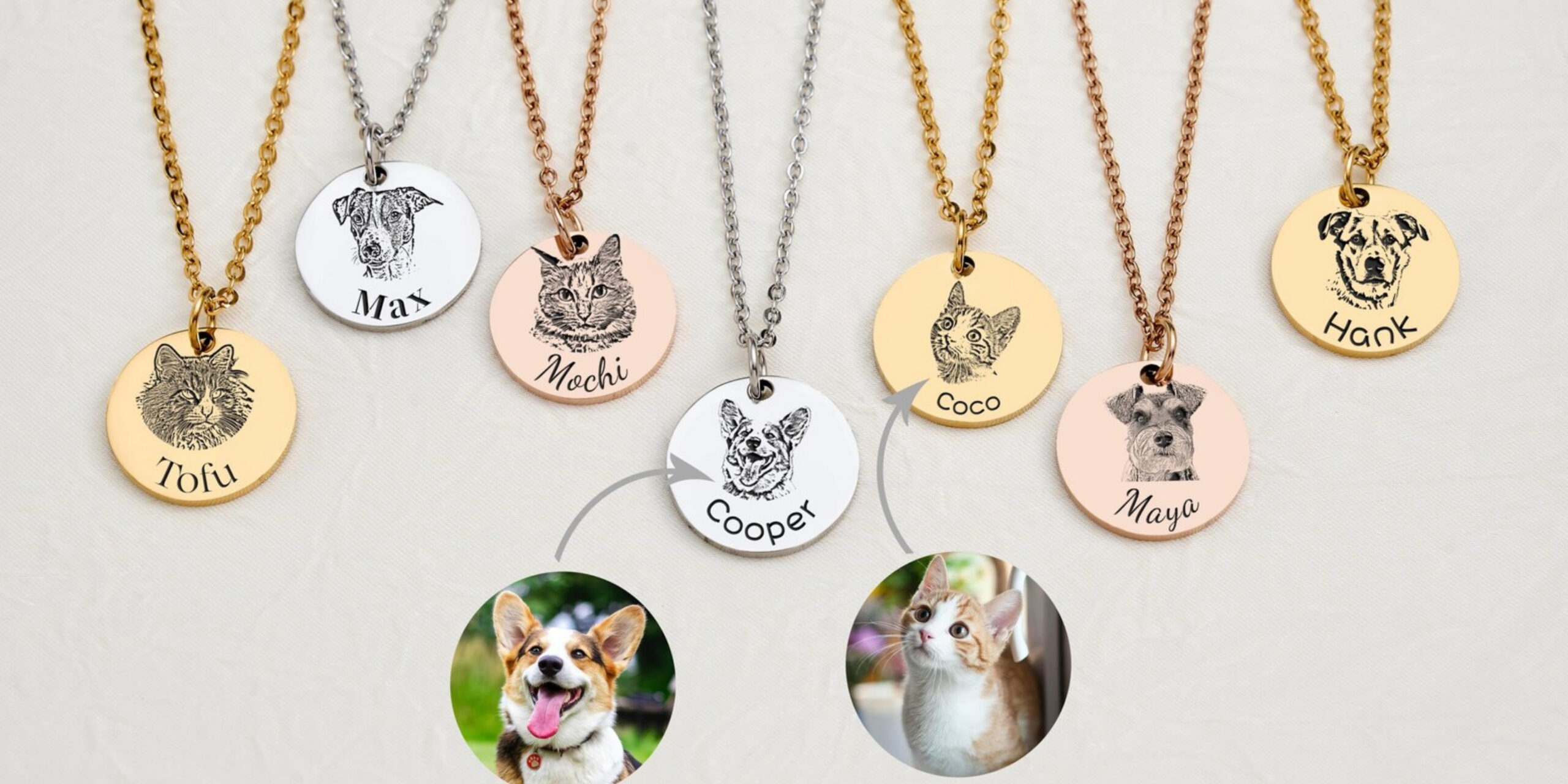 Naszyjnik grawerowany
z portretem Twojego zwierzaka